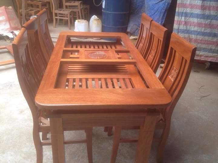 bộ bàn ăn 6 ghế mặt kính giá rẻ